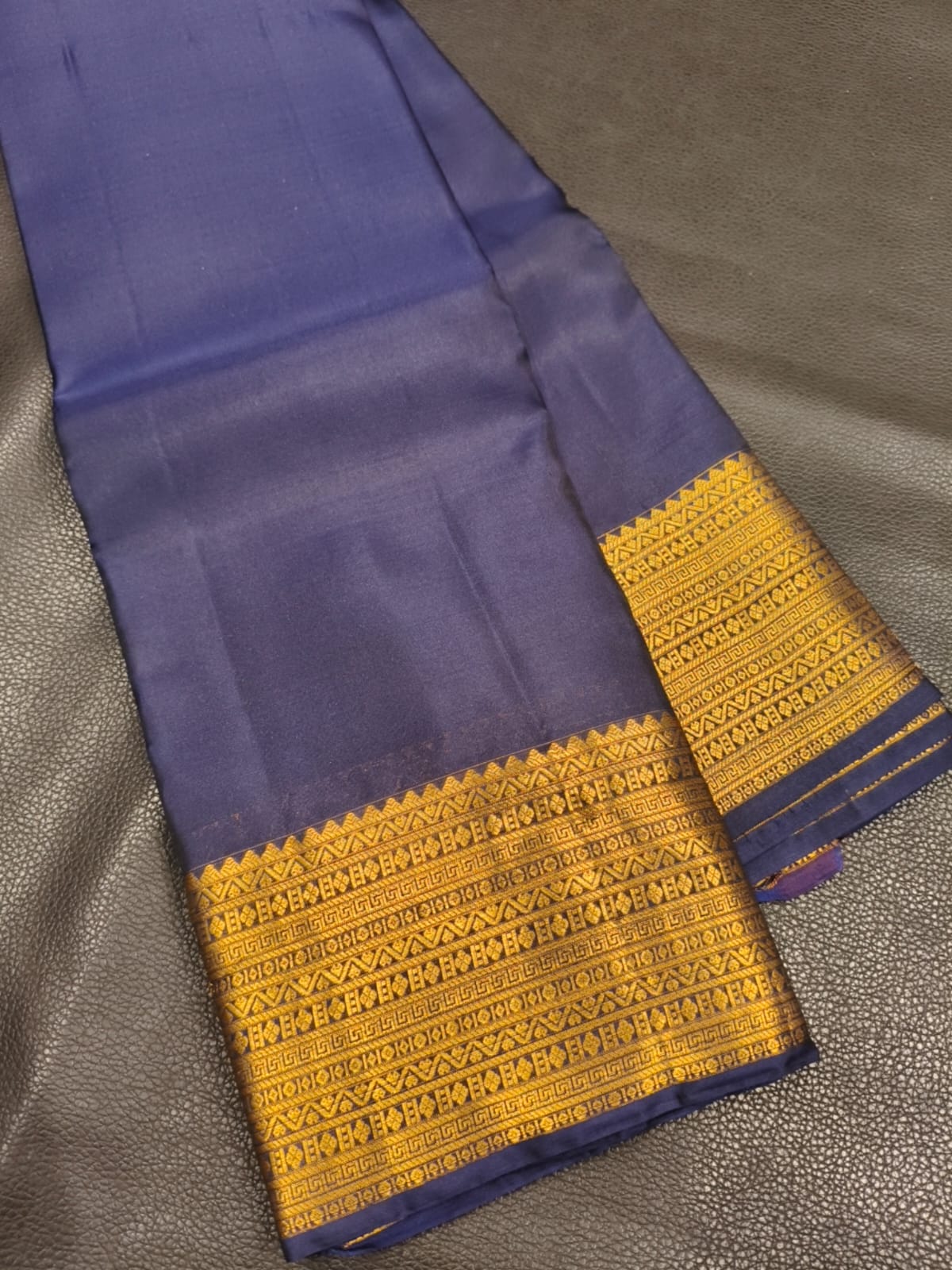 Purple  with Golden Pure Handloom Saree