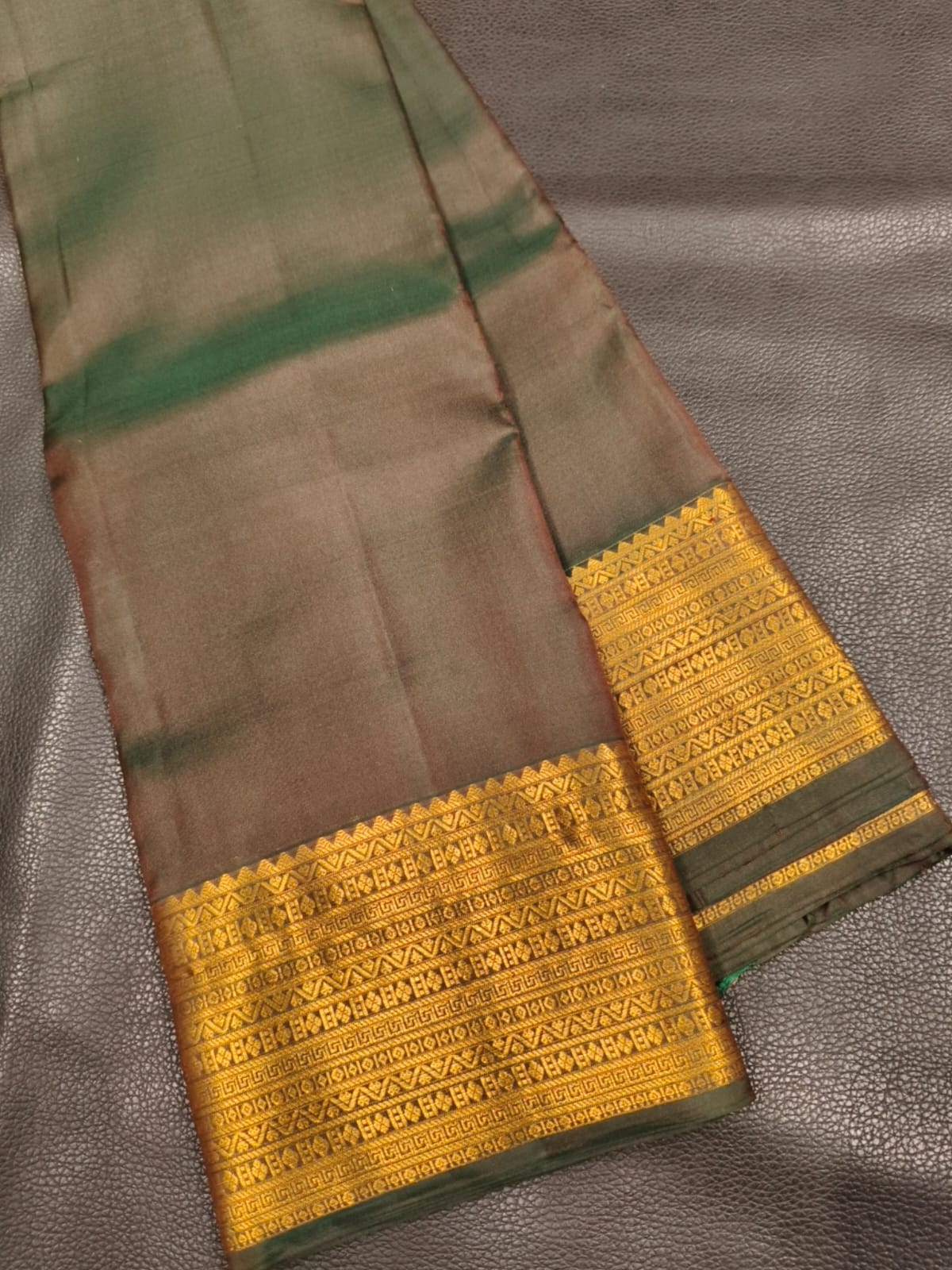 Grey with Golden Pure Handloom Saree