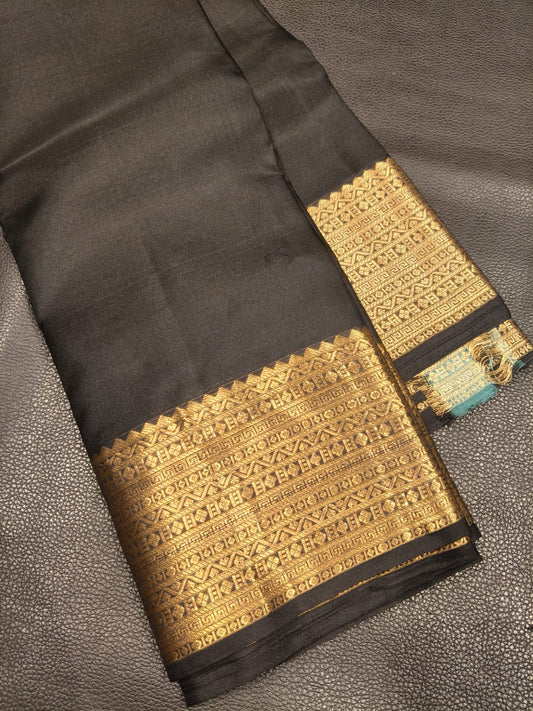 Black with Golden Pure Handloom Saree