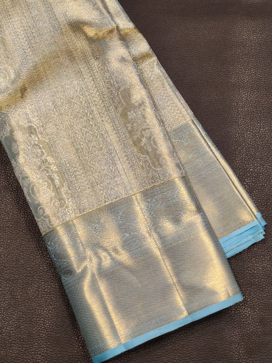 Blue Golden Wedding Saree in USA