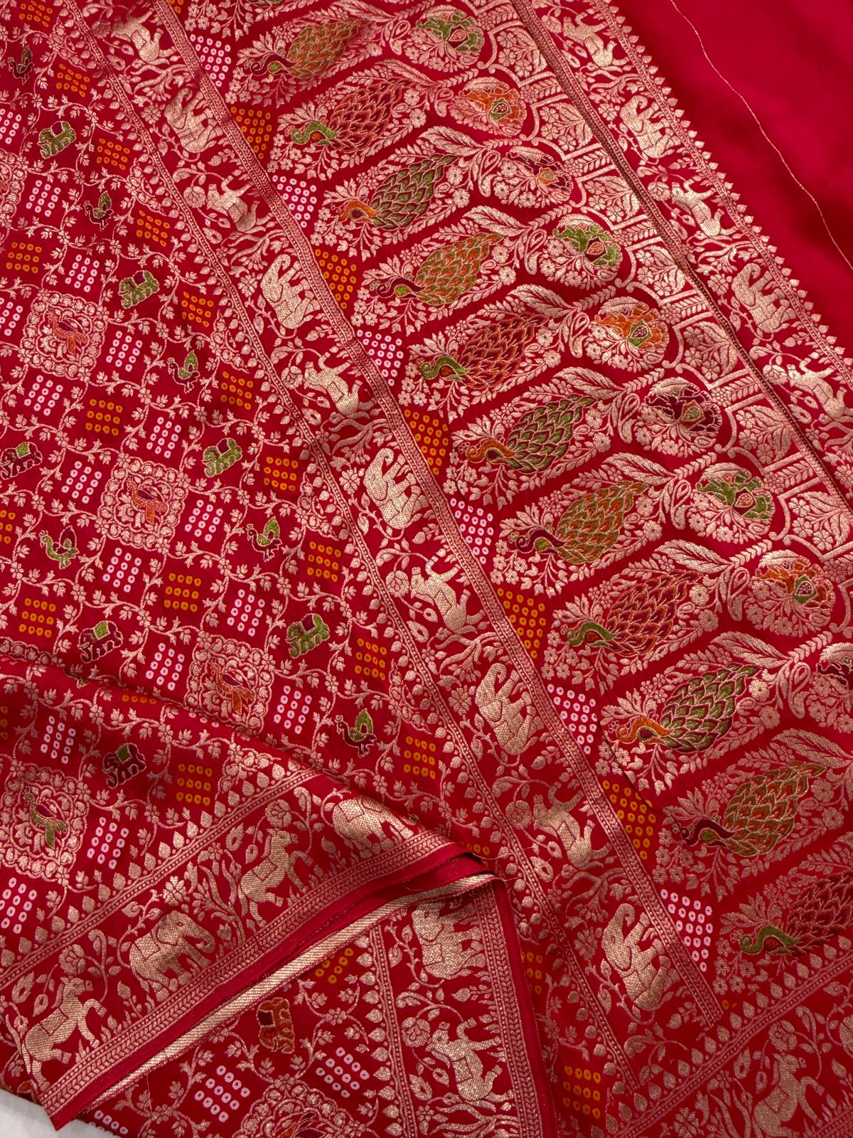 Dark Red Crepe saree