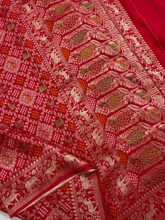 Dark Red Crepe saree