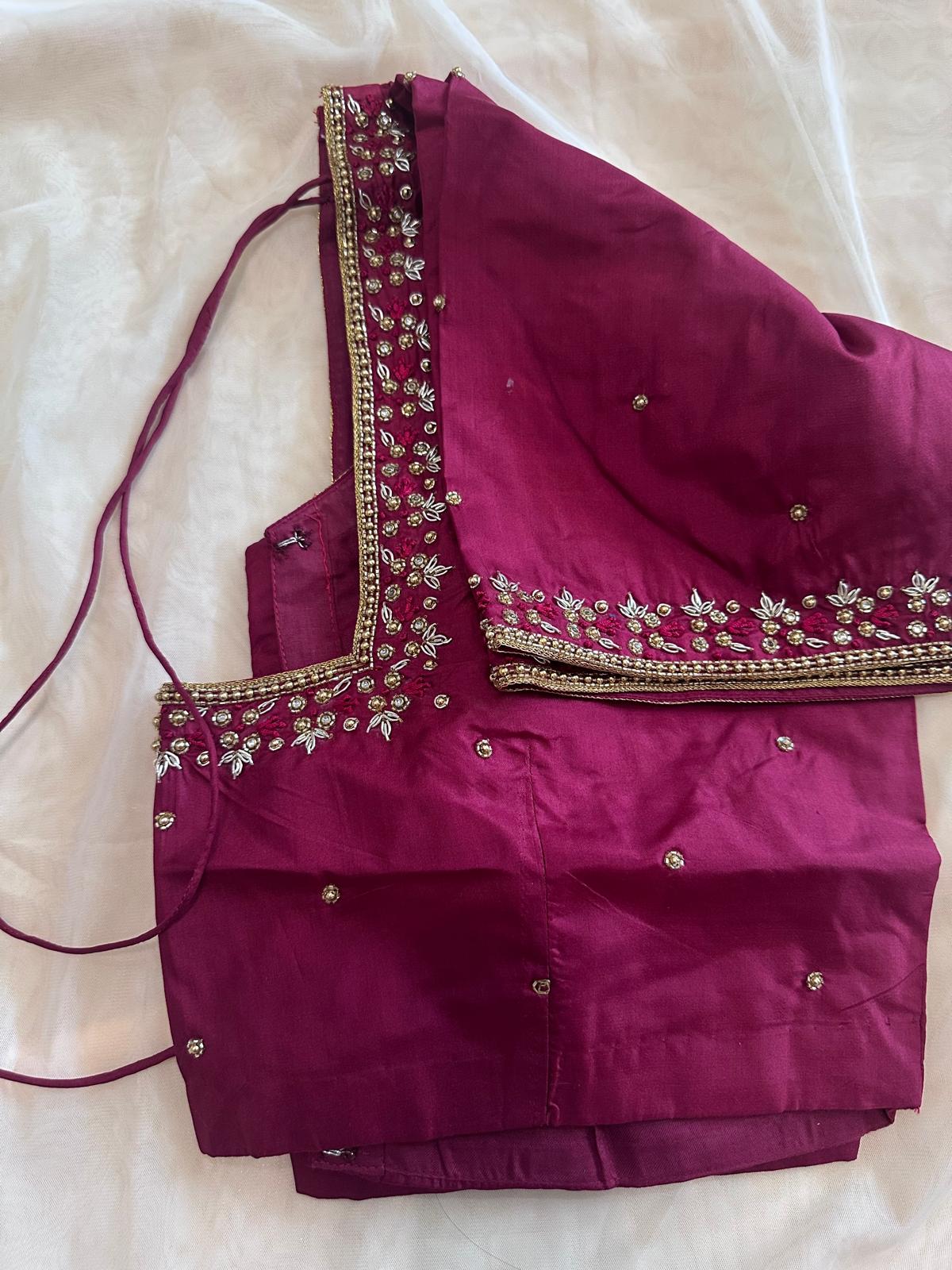 Pink Low Neck Model Blouse online USA - Custom Blouse Online
