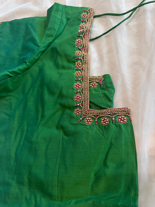 Green Model Blouse online USA - Custom Blouse Online