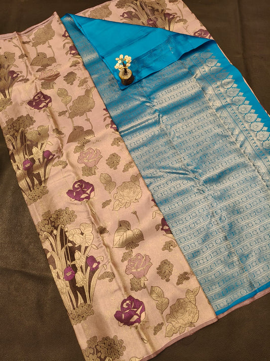 Blue 3-D Digital Printed Saree for Women – Stylish & Trendy Ethnic Wear