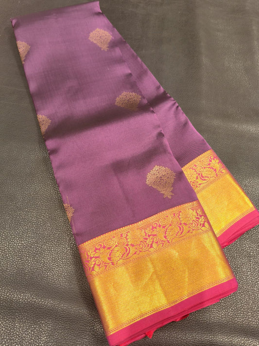 Purple With Gold Half Kanchi Saree USA