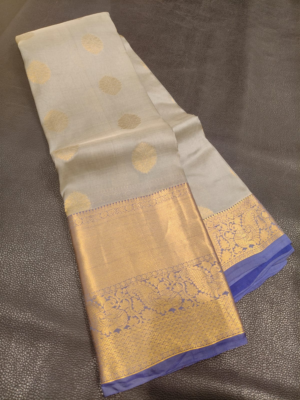 Light Purple With Gold Half Kanchi Saree USA