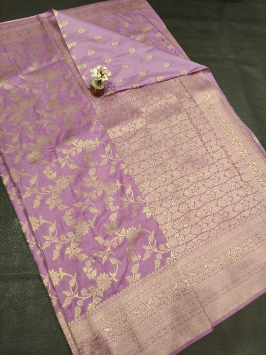Semi silk Banarasi pink Saree