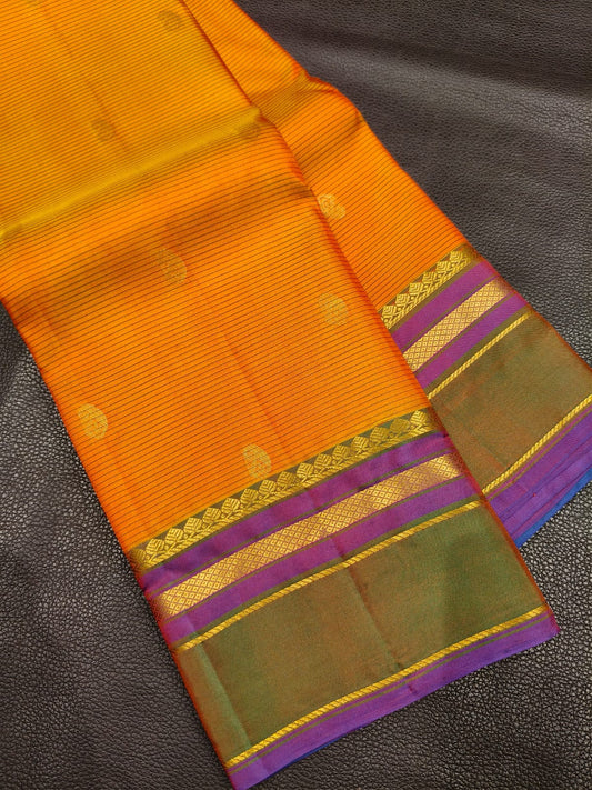 Yellow with Green Kanchipuram Silk Saree