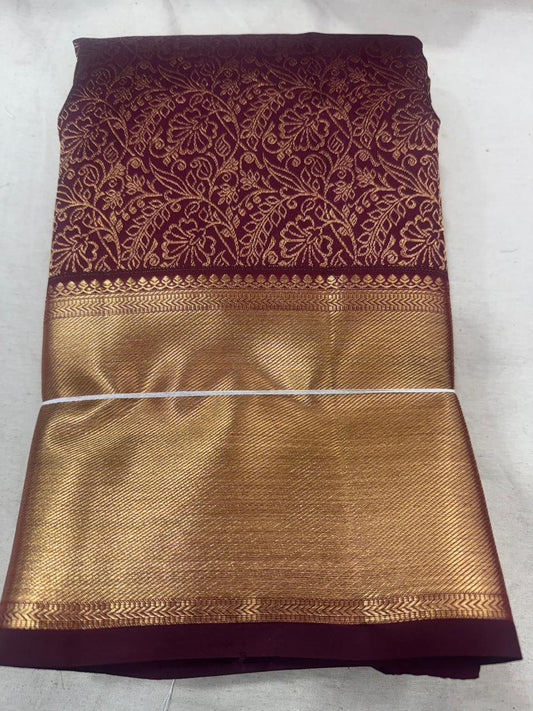 Red with gold border Kanchipuram Silk Saree