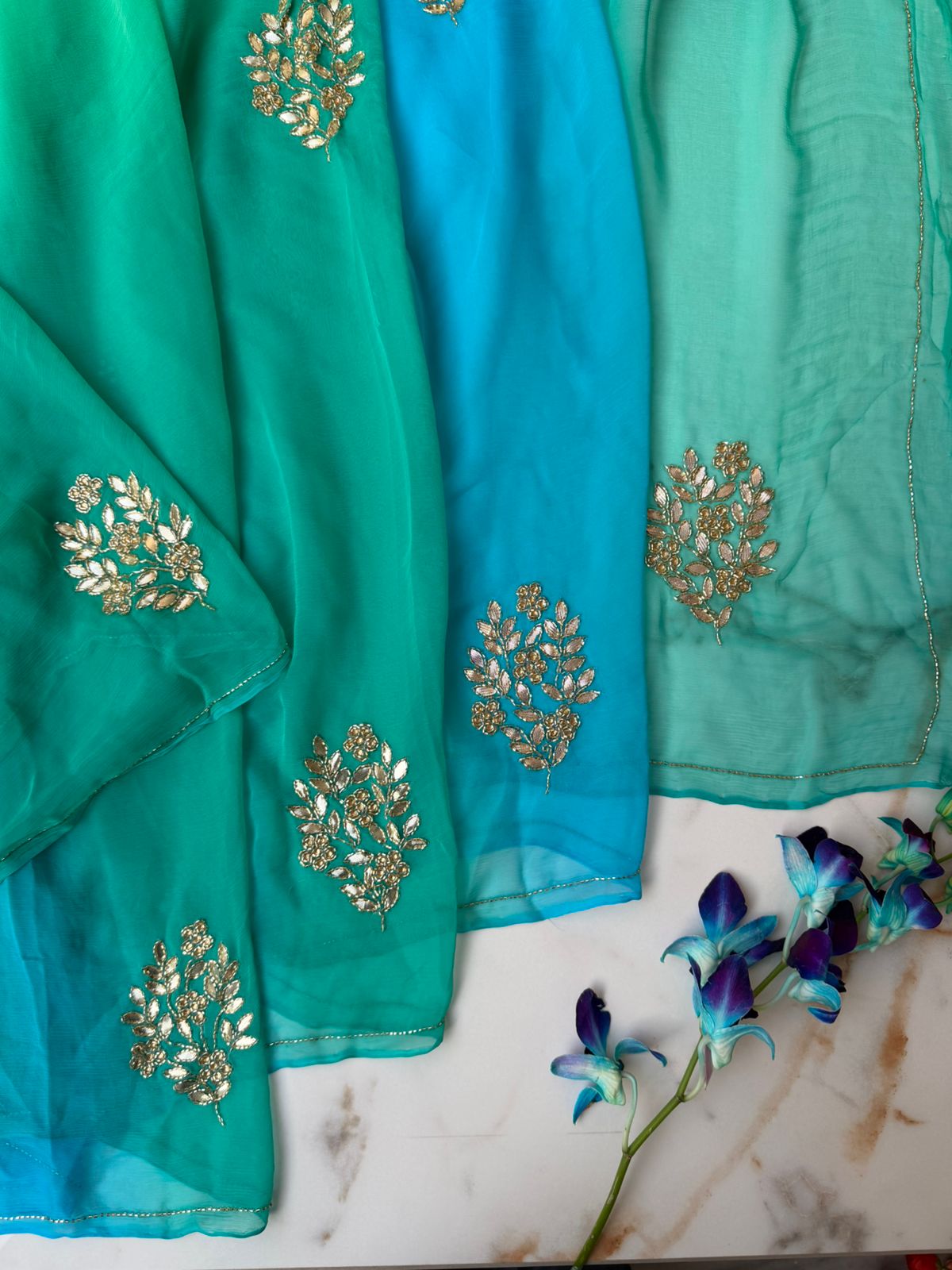 Sky blue Festival Saree USA