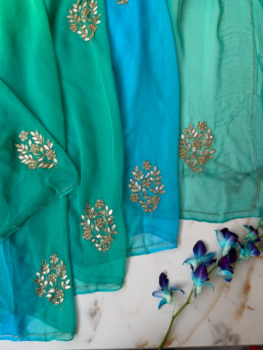 Sky blue Festival Saree USA