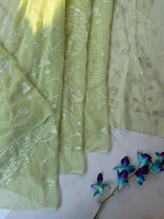 White Festival Saree USA