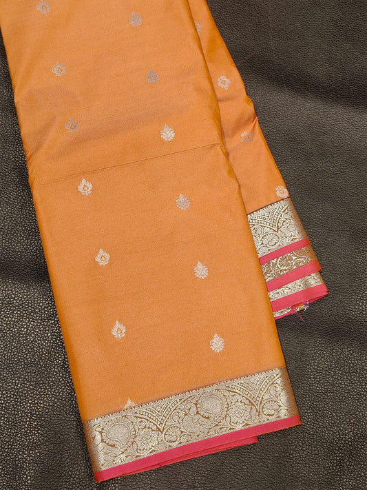 Yellow Semi Silk Saree USA