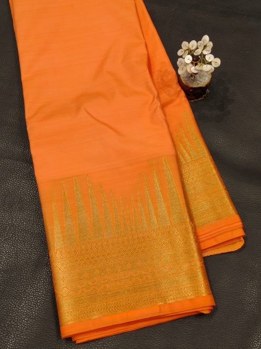 Orange Semi Silk Saree