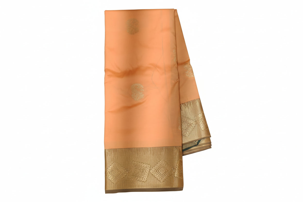 Orange Semi Silk Saree