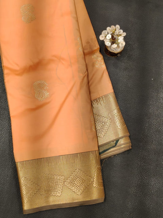 Orange Semi Silk Saree