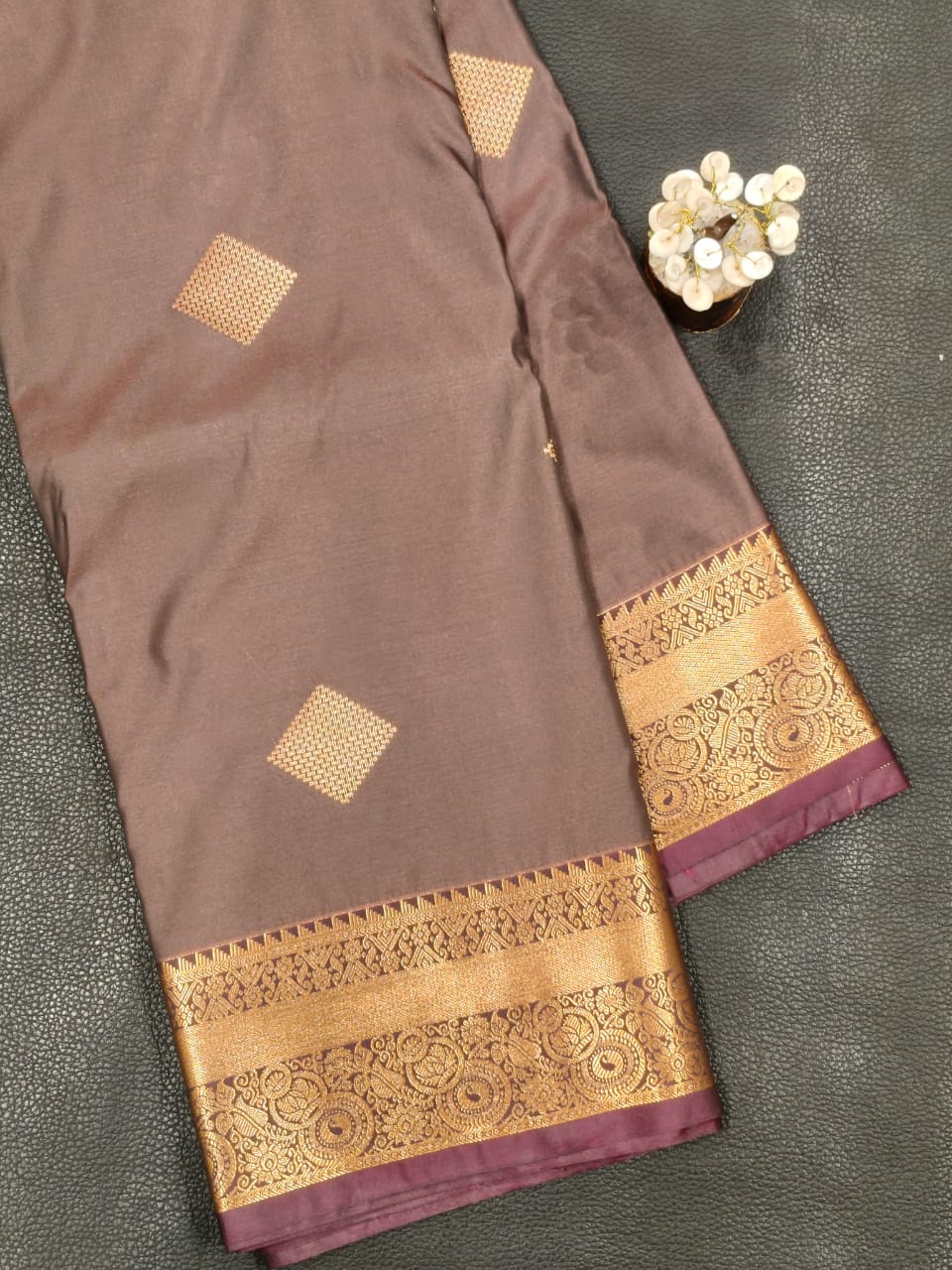 Brown Semi Silk Saree