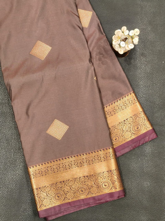 Brown Semi Silk Saree