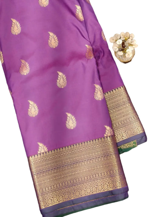 Purple Semi silk saree
