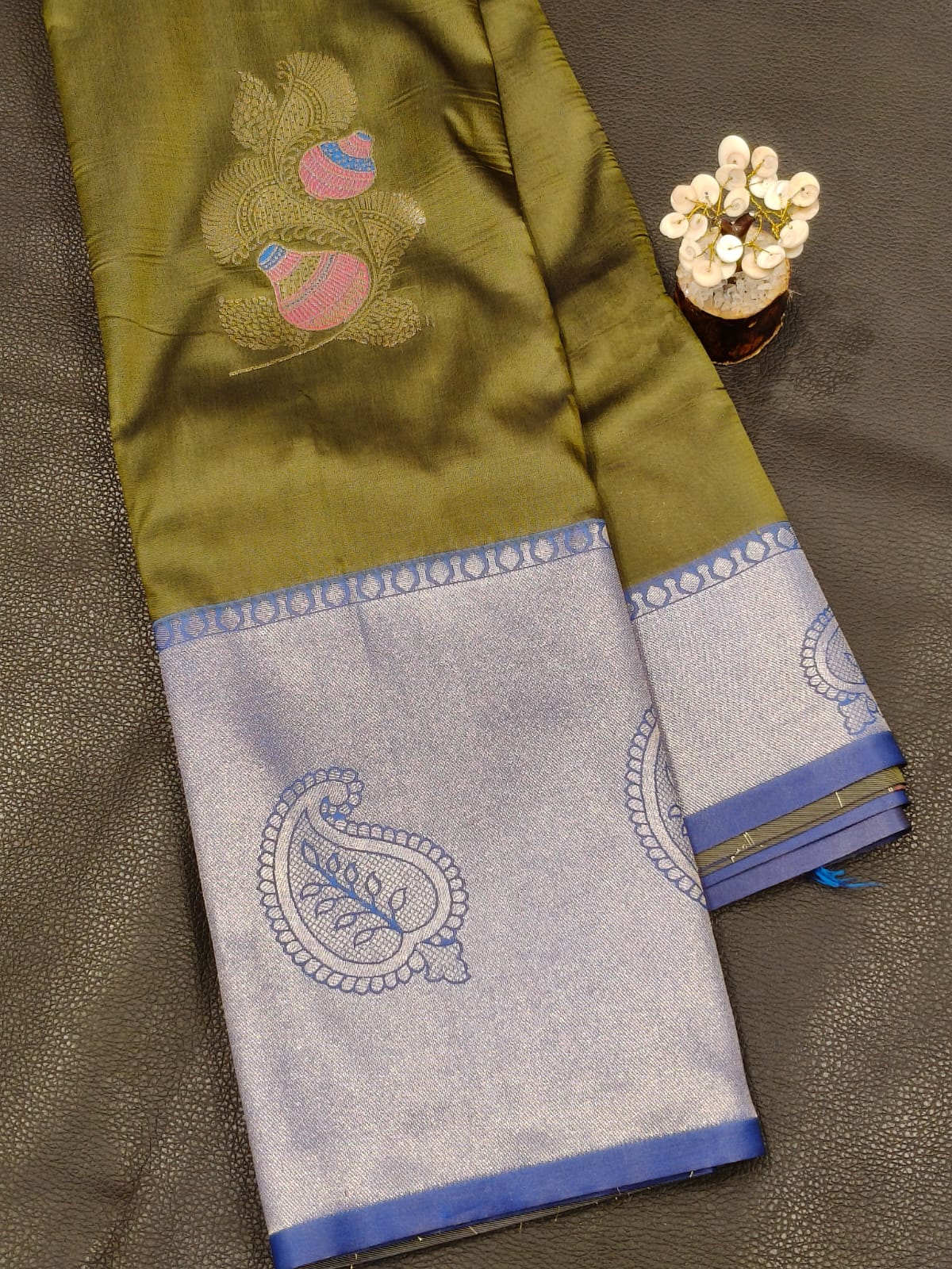 Green Semi Silk Saree
