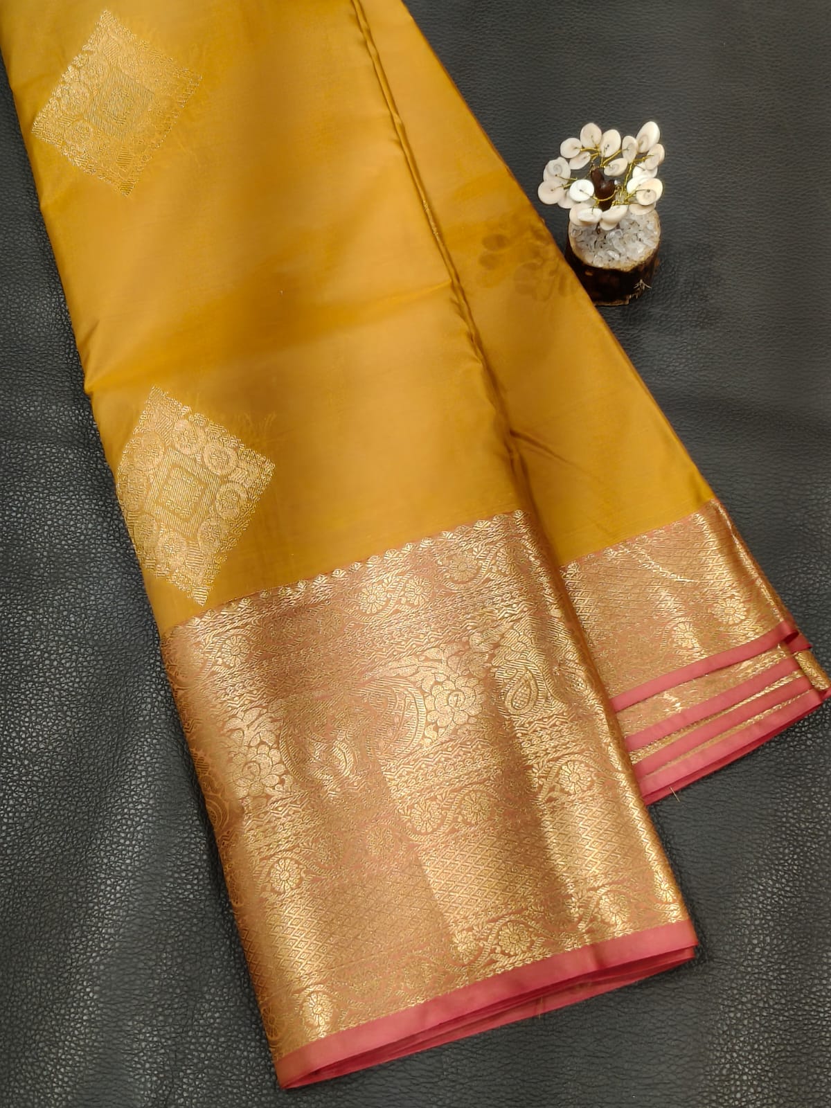 Yellow Semi Silk Saree USA