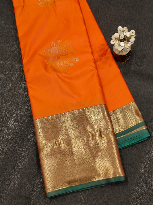 Orange Semi Silk Saree