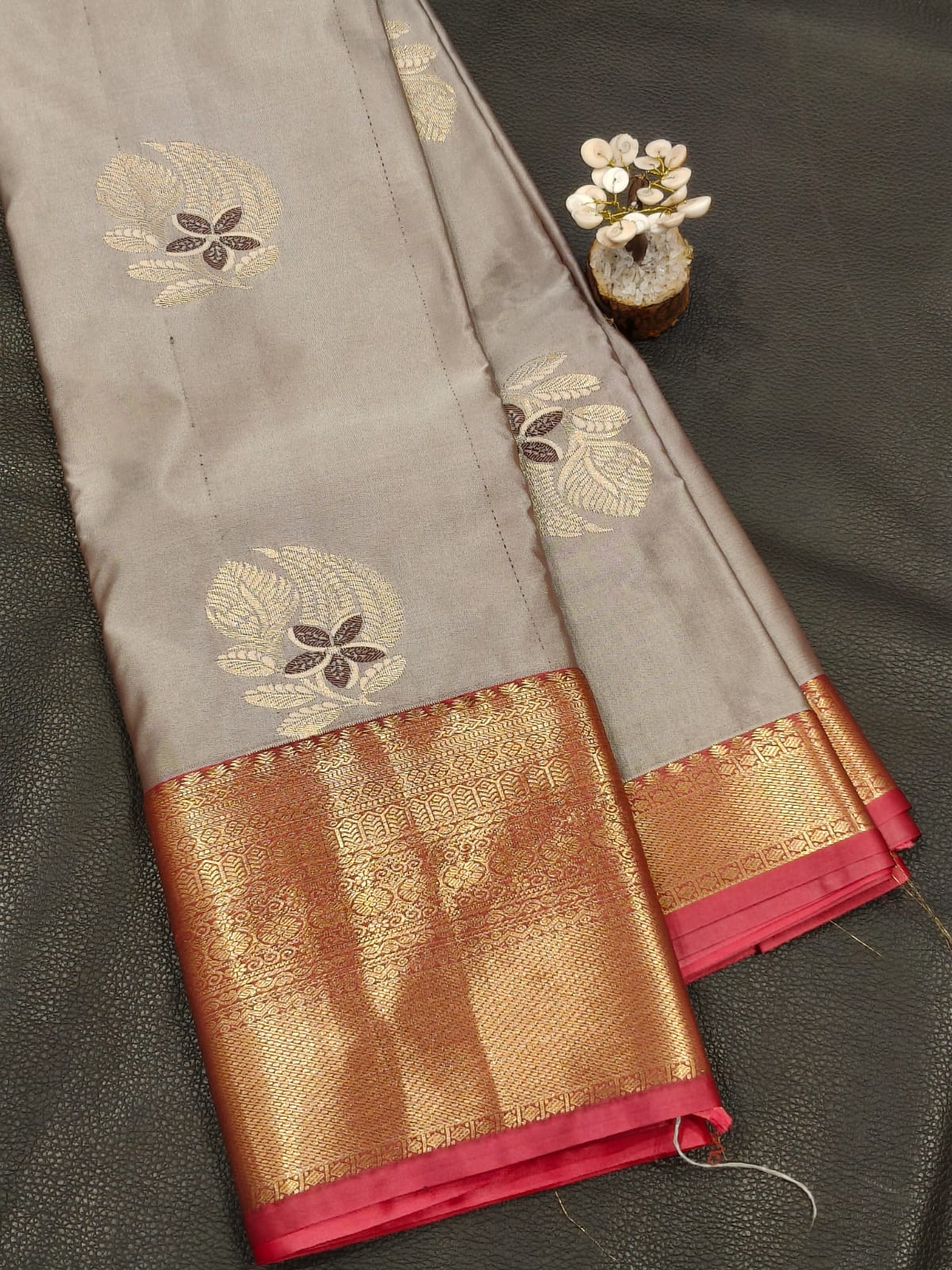 Gray Semi Silk Saree