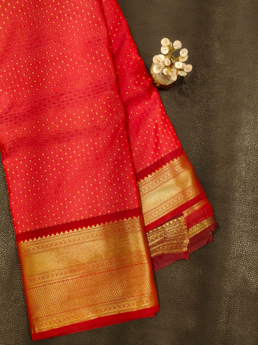 Red Semi silk Saree USA