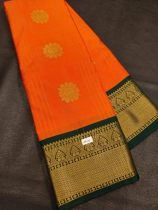 Orange Semi Silk Saree