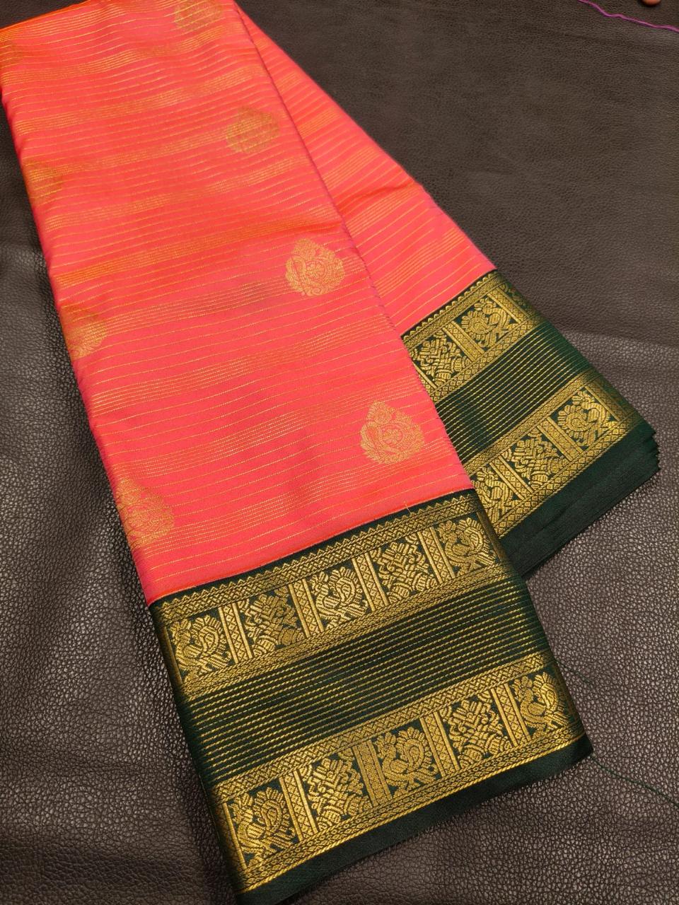 Orange Semi Silk Saree
