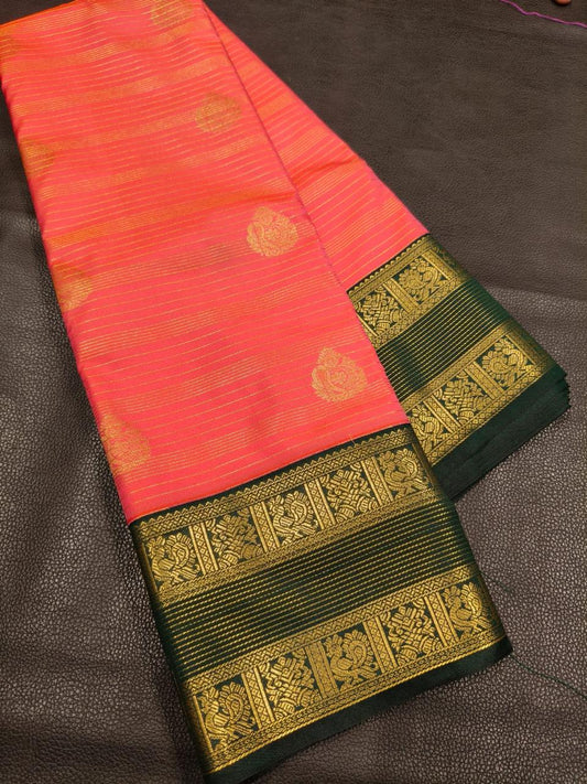 Orange Semi Silk Saree