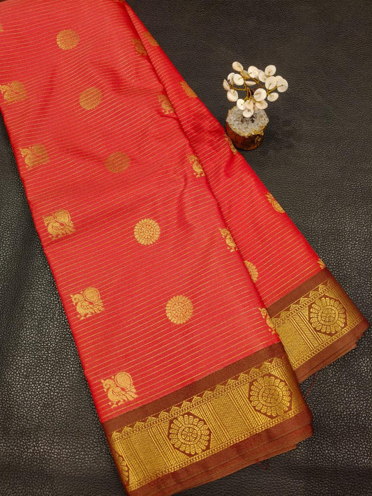 Red Semi silk Saree USA