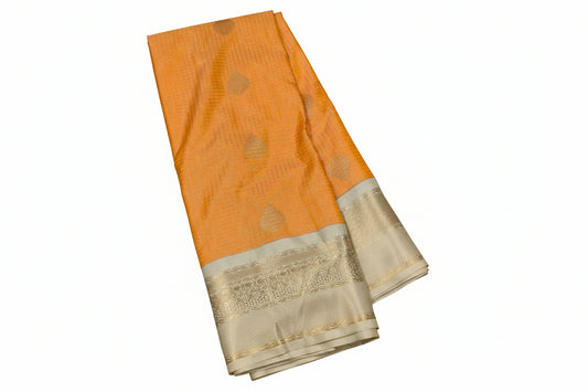 Orange Semi Silk Saree