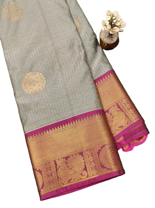 Gray Semi Silk Saree