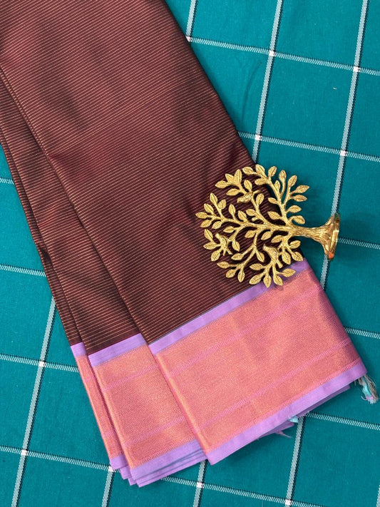 Brown Semi Silk Saree
