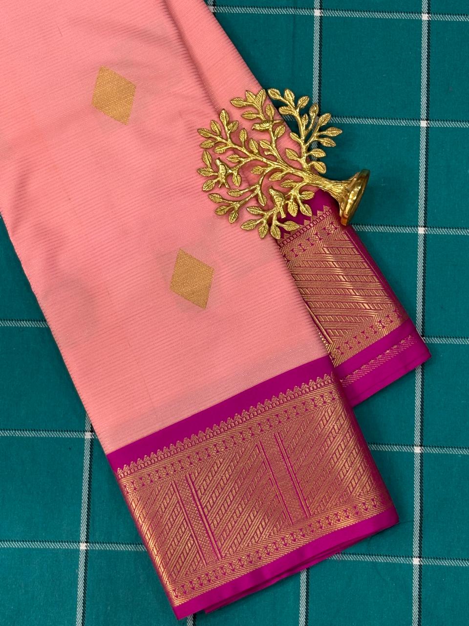 Pink Semi Silk Saree