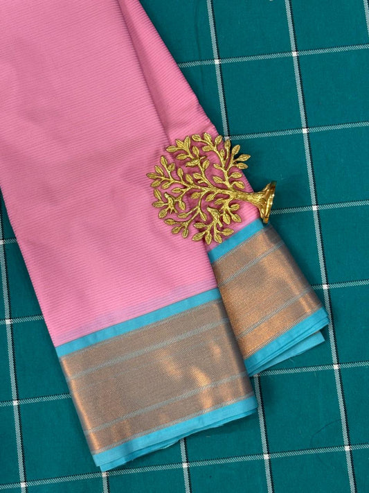 Pink Semi Silk Saree