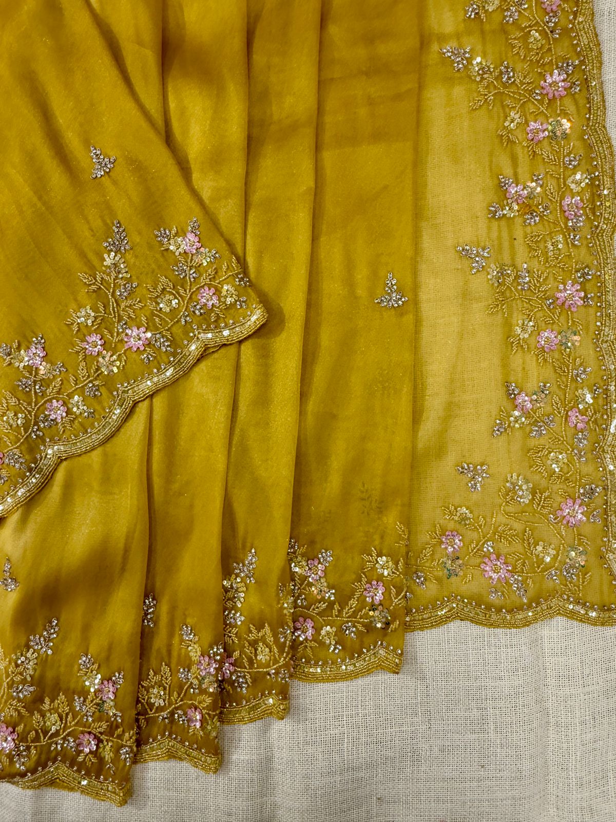 Yellow Designer Saree in usa